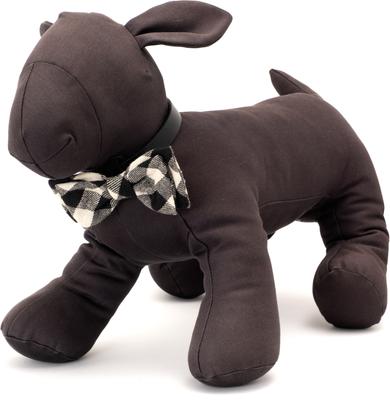 Show full view: The Worthy Dog Black/Off White Buffalo Dog Bow Tie, Black, Large slide 2 of 3
