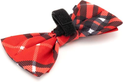Show full view: The Worthy Dog Bias Plaid Dog Bow Tie, Red, Small slide 3 of 4
