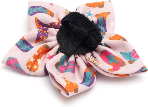 Show full view: The Worthy Dog Wild Wild West Flower Dog Collar Accessory, Beige, Small slide 2 of 3