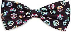 The Worthy Dog Skeletons Dog Bow Tie, Black, Small