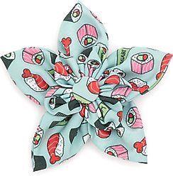 The Worthy Dog Sushi Flower Dog Collar Accessory, Green, Large