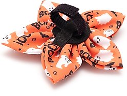 The Worthy Dog Spooky Flower Dog Collar Accessory, Orange, Large slide 2 of 3