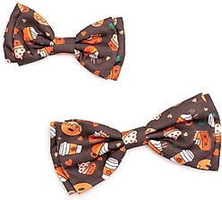 The Worthy Dog Pumpkin Spice Dog Bow Tie, Brown, Small slide 2 of 3