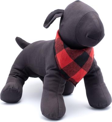 Show full view: The Worthy Dog Large Buffalo Plaid Dog Bandana, Red, Small slide 2 of 4