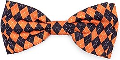 The Worthy Dog Halloween Argyle Dog Bow Tie, Black, Small