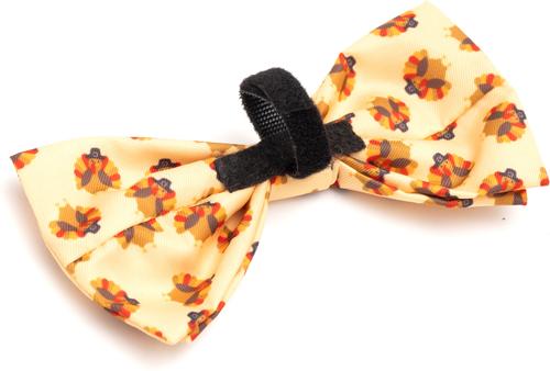 Show full view: The Worthy Dog Gobble Gobble Dog Bow Tie, Yellow, Large slide 3 of 3