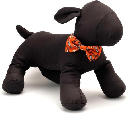 Show full view: The Worthy Dog Halloween Bones Dog Bow Tie, Orange, Small slide 3 of 5
