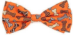 The Worthy Dog Halloween Bones Dog Bow Tie, Orange, Large