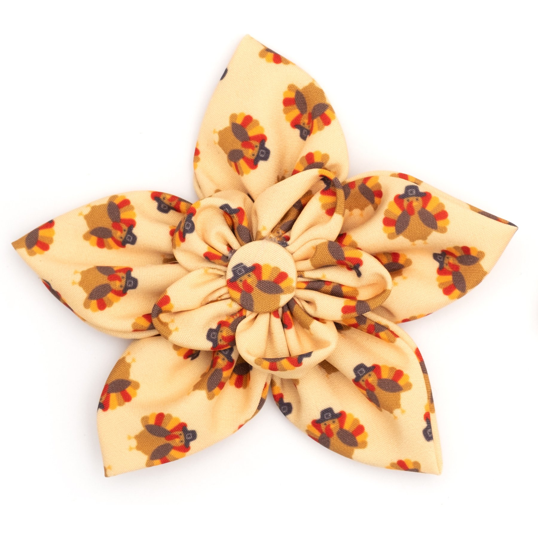 The Worthy Dog Gobble Gobble Flower Dog Collar Accessory, Yellow, Large