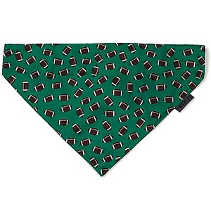 The Worthy Dog Football Dog Bandana, Green, Large