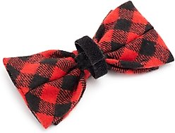 The Worthy Dog Buffalo Plaid Dog Bow Tie, Red, Large slide 2 of 3