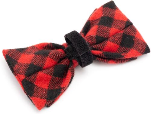 Show full view: The Worthy Dog Buffalo Plaid Dog Bow Tie, Red, Large slide 3 of 3