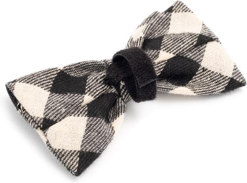 Show full view: The Worthy Dog Black/Off White Buffalo Dog Bow Tie, Black, Large slide 3 of 3