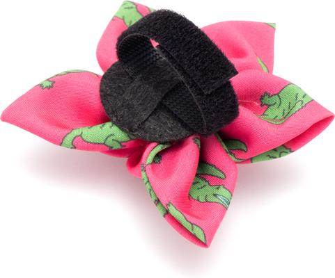 Show full view: The Worthy Dog Al the Gator Flower Dog Collar Accessory, Pink, Large slide 3 of 4