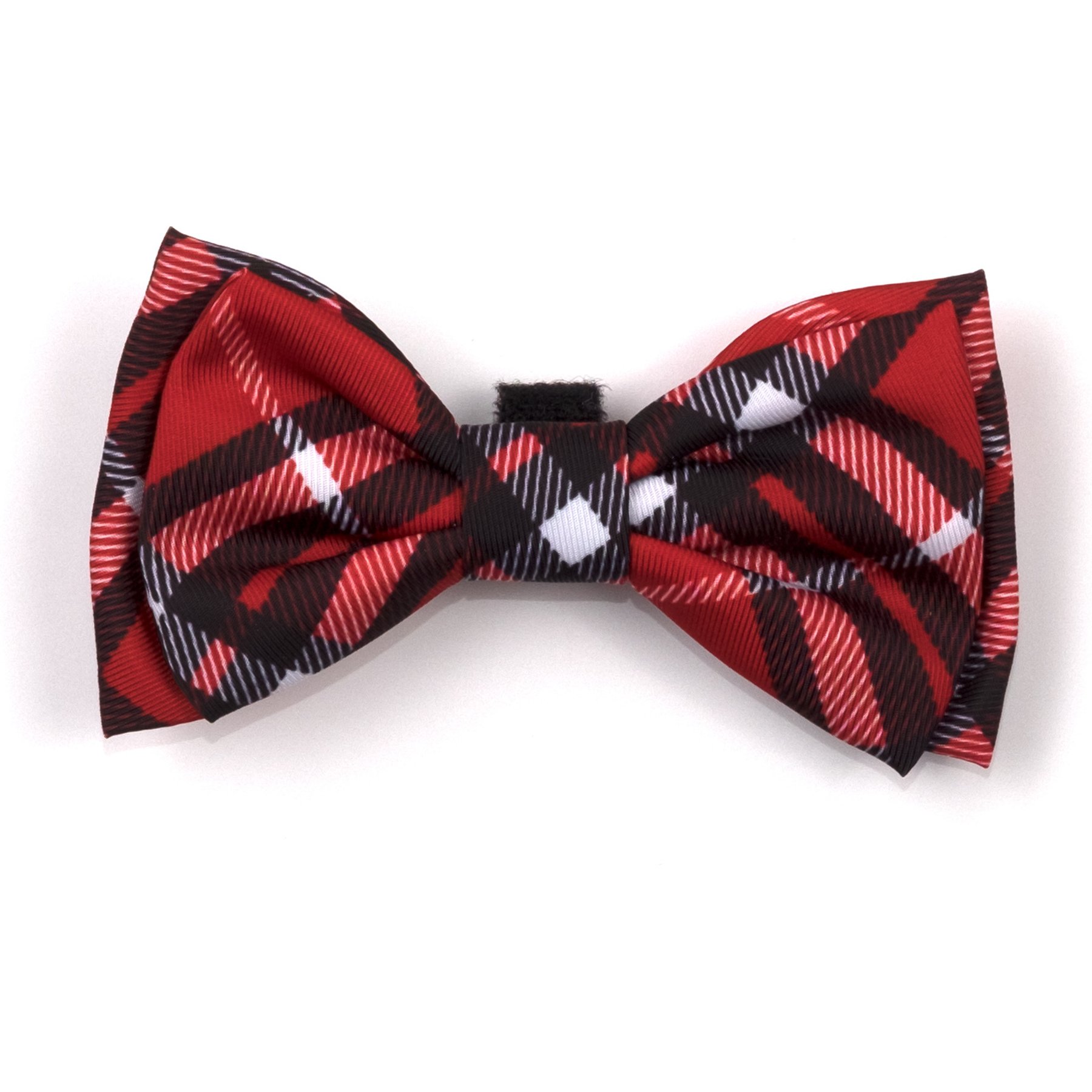 The Worthy Dog Bias Plaid Dog Bow Tie, Red, Small