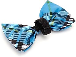 The Worthy Dog Bias Plaid Dog Bow Tie, Blue, Small slide 2 of 3