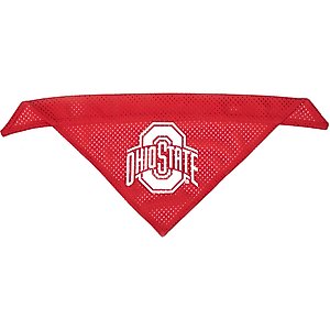 The License House Ohio State Mesh Dog Bandana, Red, Large