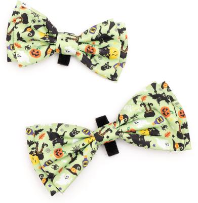 Show full view: The Worthy Dog Witches Brew Dog Bow Tie, Green, Small slide 2 of 3