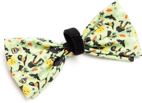Show full view: The Worthy Dog Witches Brew Dog Bow Tie, Green, Small slide 3 of 3