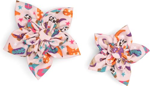 Show full view: The Worthy Dog Wild Wild West Flower Dog Collar Accessory, Beige, Small slide 3 of 3