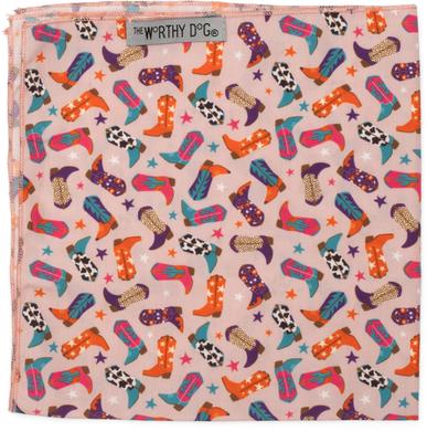 Show full view: The Worthy Dog Wild Wild West Dog Bandana, Beige, Large slide 4 of 5