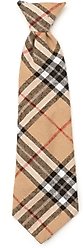 The Worthy Dog Tan Plaid Dog Neck Tie, Beige, Large
