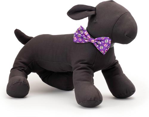 Show full view: The Worthy Dog Skeletons Dog Bow Tie, Purple, Small slide 3 of 4