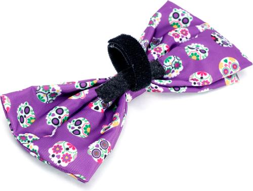 Show full view: The Worthy Dog Skeletons Dog Bow Tie, Purple, Small slide 2 of 4