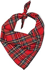 The Worthy Dog Red Plaid III Dog Bandana, Red, Small
