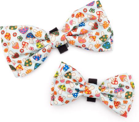 Show full view: The Worthy Dog Mushrooms Dog Bow Tie, Green, Large slide 2 of 3