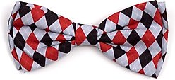The Worthy Dog Preppy Argyle Dog Bow Tie, Multicolored, Large