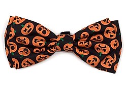 The Worthy Dog Jack-O-Lantern Dog Bow Tie, Black, Small