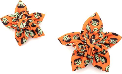 Show full view: The Worthy Dog Frank Flower Dog Collar Accessory, Orange, Large slide 3 of 4