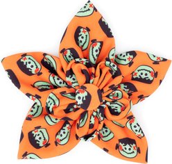 The Worthy Dog Frank Flower Dog Collar Accessory, Orange, Large