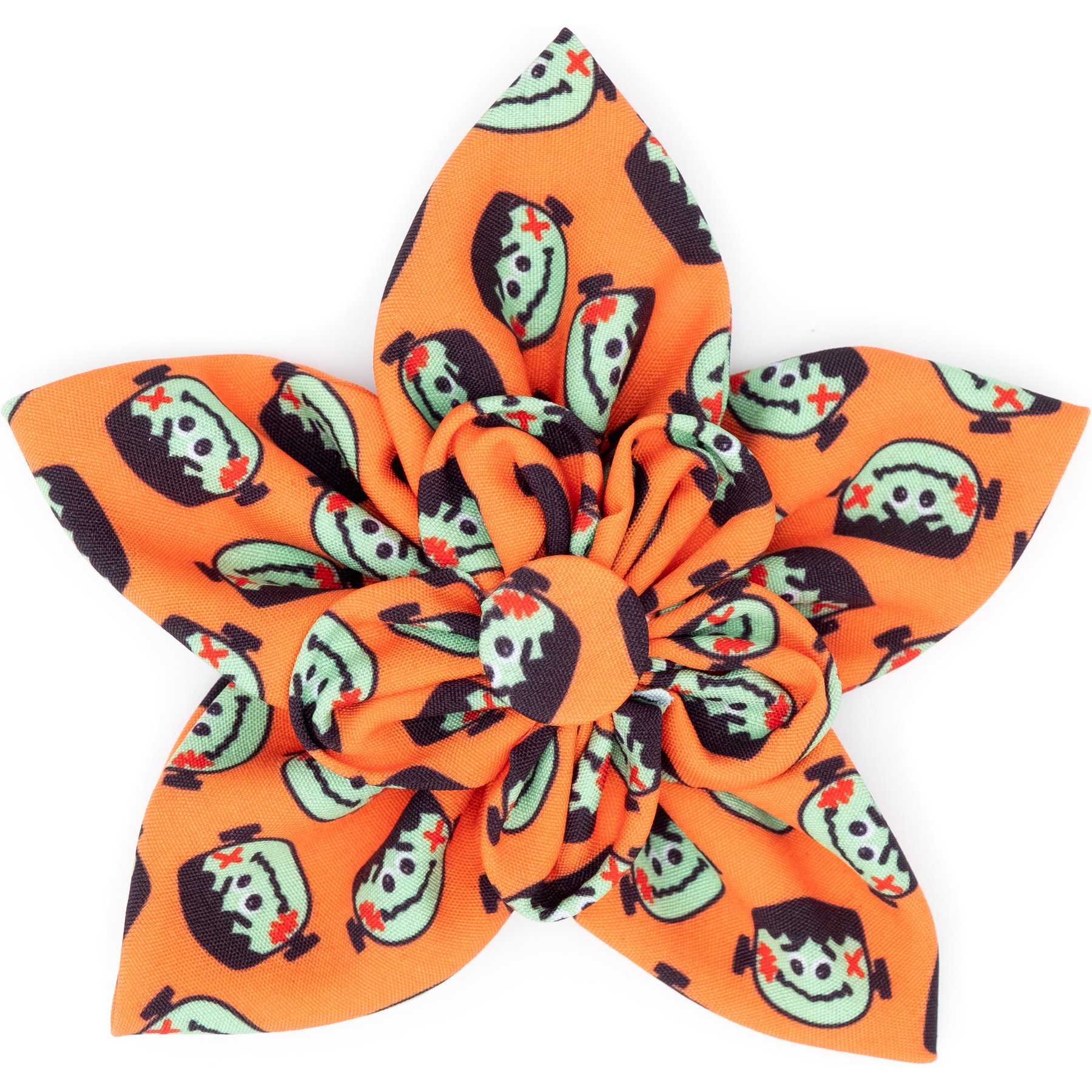 The Worthy Dog Frank Flower Dog Collar Accessory, Orange, Small