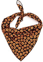 The Worthy Dog Jack-O-Lantern Dog Bandana, Black, Large