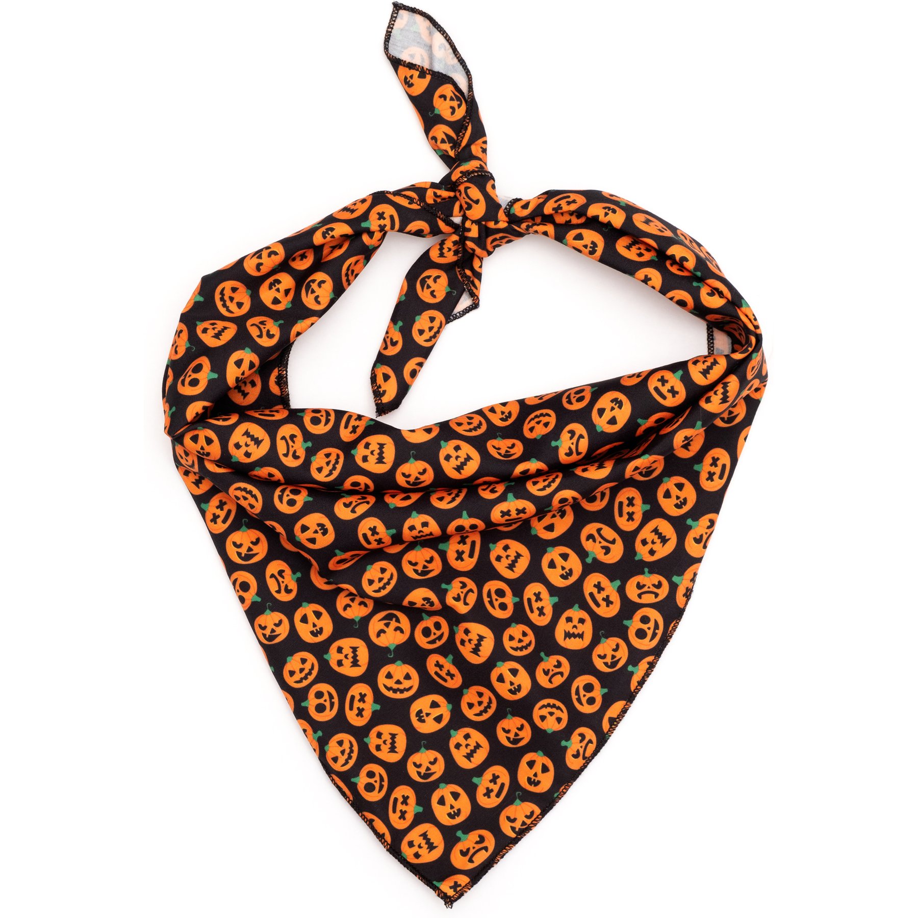 The Worthy Dog Jack-O-Lantern Dog Bandana, Black, Small