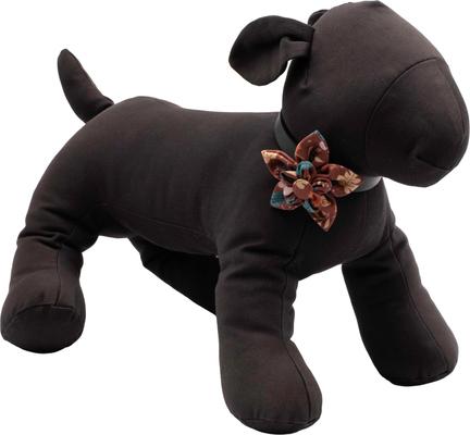 Show full view: The Worthy Dog Falling Leaves Flower Dog Collar Accessory, Brown, Large slide 3 of 4