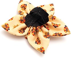 The Worthy Dog Gobble Gobble Flower Dog Collar Accessory, Yellow, Small slide 2 of 3