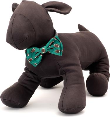Show full view: The Worthy Dog Football Dog Bow Tie, Green, Large slide 3 of 4