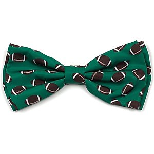 The Worthy Dog Football Dog Bow Tie, Green, Small