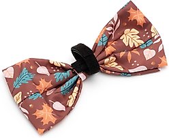 The Worthy Dog Falling Leaves Dog Bow Tie, Brown, Large slide 2 of 4
