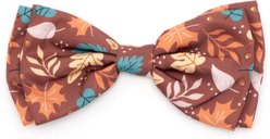 The Worthy Dog Falling Leaves Dog Bow Tie, Brown, Large