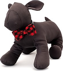 The Worthy Dog Buffalo Plaid Dog Bow Tie, Red, Small slide 2 of 3