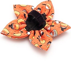 The Worthy Dog Candy Corn Ghouls Flower Dog Collar Accessory, Orange, Large slide 2 of 3