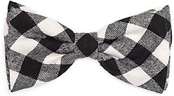 The Worthy Dog Black/Off White Buffalo Dog Bow Tie, Black, Large slide 1 of 3