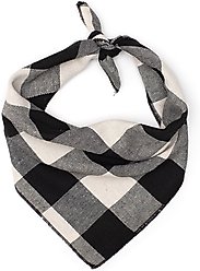 The Worthy Dog Black/Off White Buffalo Dog Bandana, Black, Large