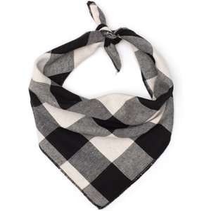 The Worthy Dog Black/Off White Buffalo Dog Bandana, Black, Small