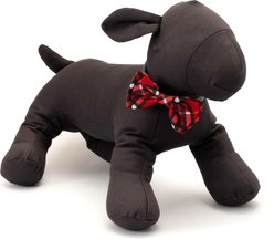 The Worthy Dog Bias Plaid Dog Bow Tie, Red, Large slide 2 of 3