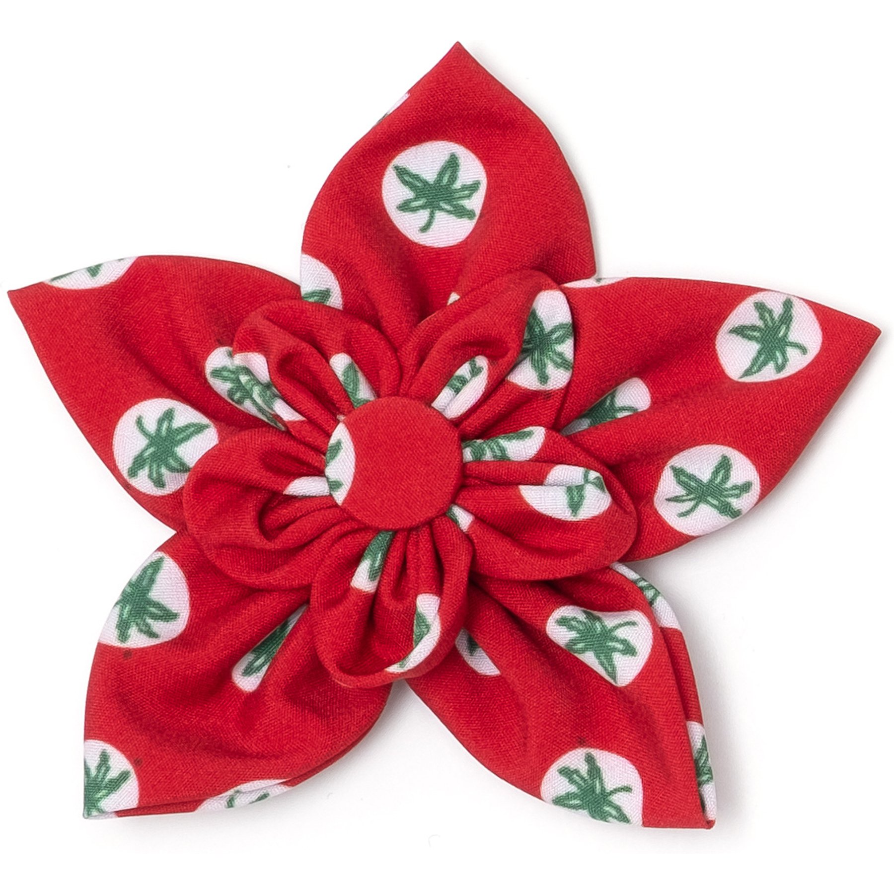 The License House Ohio State Tossed Decals Flower Dog Collar Accessory, Red, Small